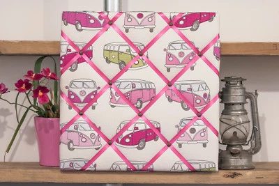 Pink campervan noticeboard pinboard memoboard wall organiser - Image 1 of 2