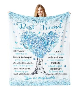 Best Friend Birthday Gifts Blanket 60"x 50", Gifts for Best Friend Women, Bes... - Picture 1 of 7