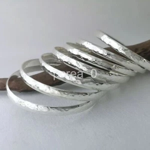 925 sterling silver bracelet bangle 7 set Of Silver Bangles, bangle for women D9 - Picture 1 of 6