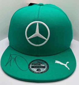 Lewis Hamilton Signed Mercedes AMG Petronas Green Flat-Brim F1 Cap + Dealer COA - Picture 1 of 4