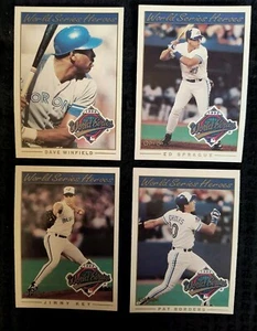1993 O-Pee-Chee World Series Heroes Complete 4 card Insert Set Blue Jays - Picture 1 of 3