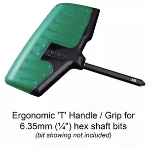 Mango/empuñadura ergonómica 'T' para brocas de eje hexagonal de 6,35 mm (1/4") ENGINEER DBZ-50G - Imagen 1 de 2