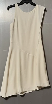 Halston Heritage Short White Dress, Sleeveless, A Symmetrical Hem, Sz 2 - Image 1 of 4