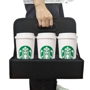 Cup Caddy Portable Drink Carrier or Cans Reusable, 6-Cup Holder with Handle, ... - Picture 1 of 7