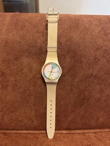 Orologio Swatch Vintage GREEN WAVE GW402 1988 34mm Funzionante Con Batteria Nuova - Foto 1 di 12