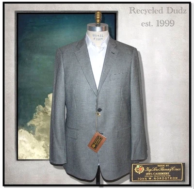 Blazer Loro Piana para hombre 42L 100 % cachemir de John W. Nordstrom pata de gallo Foto 1 de 4