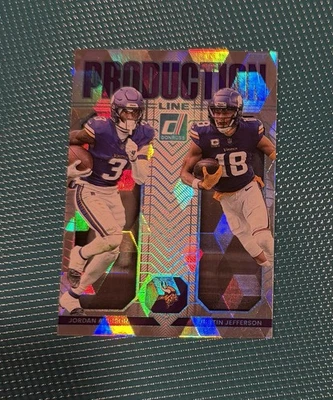 2025 Donruss Production Line Justin Jefferson Jordan Addison Cracked Ice SSP /50 - Image 1 of 2