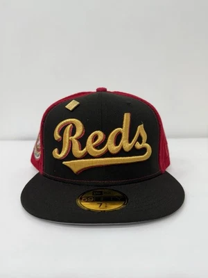 Cincinnati Reds New Era Pinwheel Corduroy Side Panel MLB Fitted Cap Hat 7 5/8 - Image 1 of 4