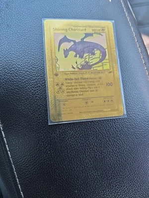 Pokémon TCG Shining Charizard Neo Destiny Holo Gold Fan Art - Image 1 of 4