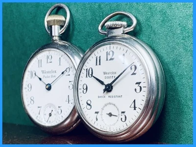 🗯️ANTIQUE WESTCLOX POCKET WATCH LOT Both Run & Keeping Time POCKET BEN & SCOTTY - Image 1 of 4