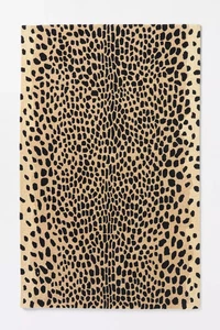 Alfombra acolchada a mano con estampado de leopardo 5x7 alfombra con patrón animal para sala de estar moderna - Imagen 1 de 4