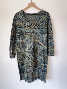 A+ Peruvian Connection Kashmiri Sweater Dress Paisley Swirl Pima Cotton Medium - Picture 1 of 3