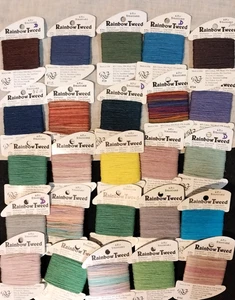 25X Rainbow Tweed stranded Cotton/Wool/Acrylic blend Needlepoint/Cross-stitch - Picture 1 of 2