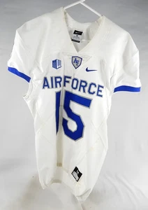 Camiseta deportiva blanca usada Air Force Falcons #15 2016 placa de identificación eliminada M 888 - Imagen 1 de 12