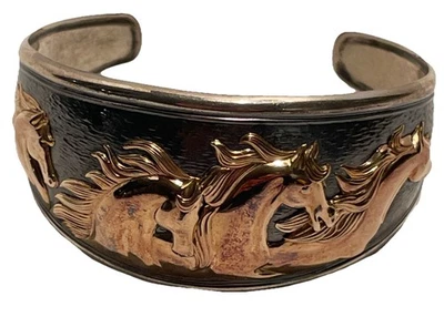 Brazalete Kabana Oro Amarillo 14K Plata 925 Caballos Fina Joyería Occidental Foto 1 de 4