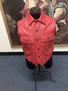 Leather Vest Red - Picture 1 of 7