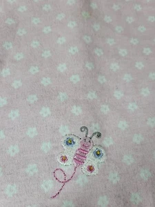 Just Born Pink flowers and butterfly blanket 30x30 100% cotton soft - Picture 1 of 6