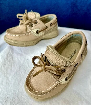 SPERRY Top-Sider Bluefish 2 Eye Toddler Baby Boat Shoes Tan Brown Suede; SIZE 5 - Image 1 of 4