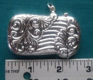 Small Antique Sterling Silver Match Safe - Holder #485 - Picture 1 of 12