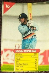 TARJETA DE COMERCIO DE CRICKET FRESCO CENTRO INDIA SACHIN TENDULKAR NO. 16 - Imagen 1 de 2