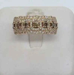 14K Rose Gold Plated 3Ct Round Cut Lab-Created Chocolate Cluster Engagement Ring - Picture 1 of 5