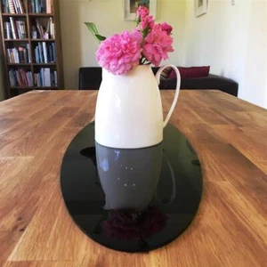 Ovale Tischläufer / Schoner in schwarz glänzend Acryl 3 mm, Sondergrößen - Bild 1 von 6