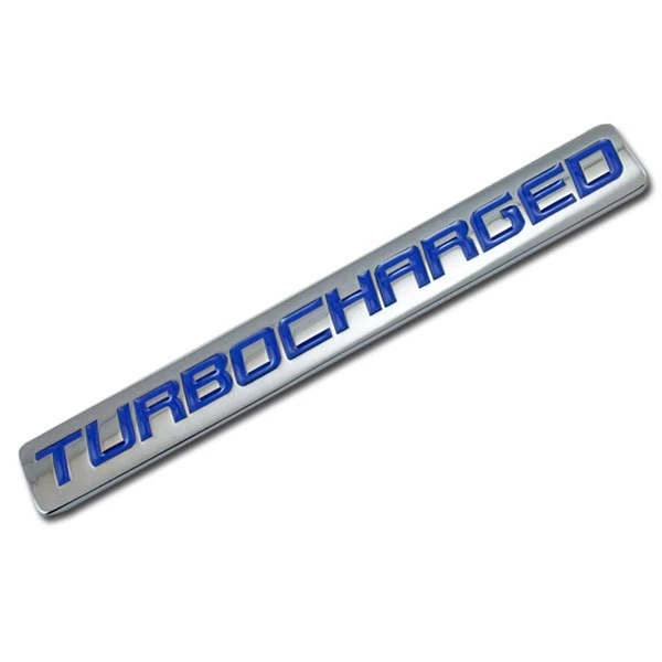 INSIGNIA DE INTERCAMBIO DE MOTOR TURBOALIMENTADO DE METAL CROMADO/AZUL PARA PUERTA DEL CAPÓ DEL MALETERO Foto 1 de 1