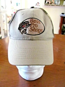 BASS PRO SHOPS KHAKI  & CAMOUFLAGE MEN'S BASEBALL HAT ONE SZ ADJUSTABLE NWOT - Picture 1 of 7