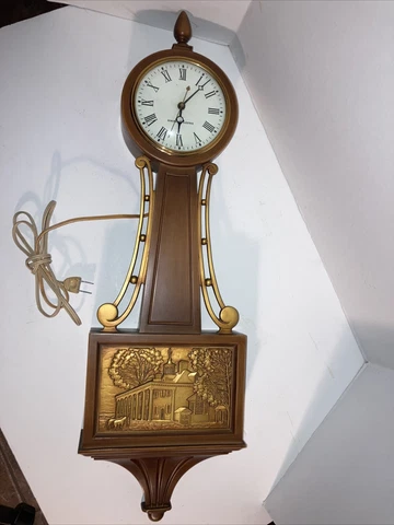 Vintage General Electric Mt. Vernon Electric Wall Clock Model 2097A - 26" Tall Cover