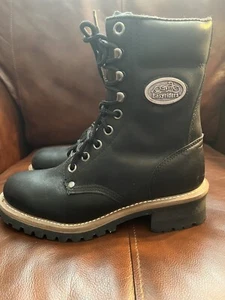 Authentic Easy Riders 2526 schwarze Lederstiefel 8,5 Damen Motorrad Biker Fahrer - Bild 1 von 10