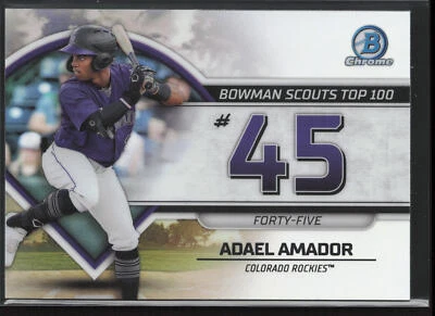 2023 Bowman Adael Amador BTP-45 Top 100 | Colorado Rockies - Image 1 of 2