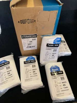 Mono Desechable 25 DuPont Tyvek 400 4X Blanco, Industrial TY120SWH4X0025VP Foto 1 de 4