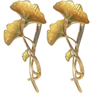  2 Pcs Leaf Hair Clip Ginkgo Barrettes for Women Miss Women's