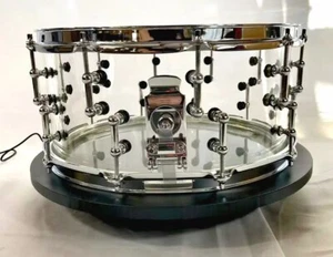 SEAMLESS CLEAR 1/2" THICKNES CRYSTAL SNARE DRUM 14"X6.5" - Picture 1 of 4