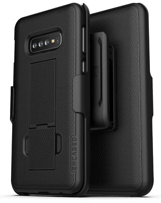 Encased For Samsung Galaxy S10 Belt Clip Case Holster Holder (DuraClip) Black