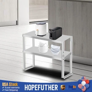 Tavolo Preparazione Cucina Commerciale 12" x 30" Acciaio Inox con Doppio Ripiano - Foto 1 di 18