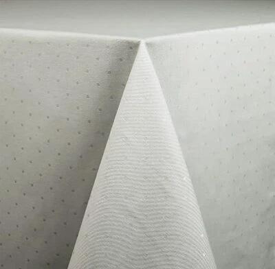 Kate Spade New York 284463 Larabee Dot 70" x 86" Tablecloth Platinum ivory - Image 1 of 2