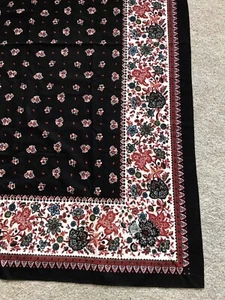 Tablecloth W/5 Napkins 68”by 50” (5) Black 20” Dinner Napkins MCM Black Floral - Picture 1 of 11
