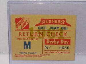 Vintage 1961 Kentucky Derby Return Clubhouse Ticket