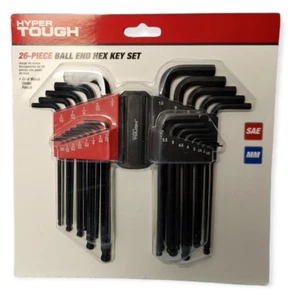 Hyper Tough Heavy Duty 26 Piece Ball End Hex Key Set NEW - Picture 1 of 2
