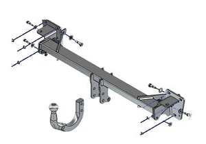 Barra de remolque Towtrust cuello de cisne para Mercedes Benz Clase A W177 hatchback 2018 en adelante - Imagen 1 de 8