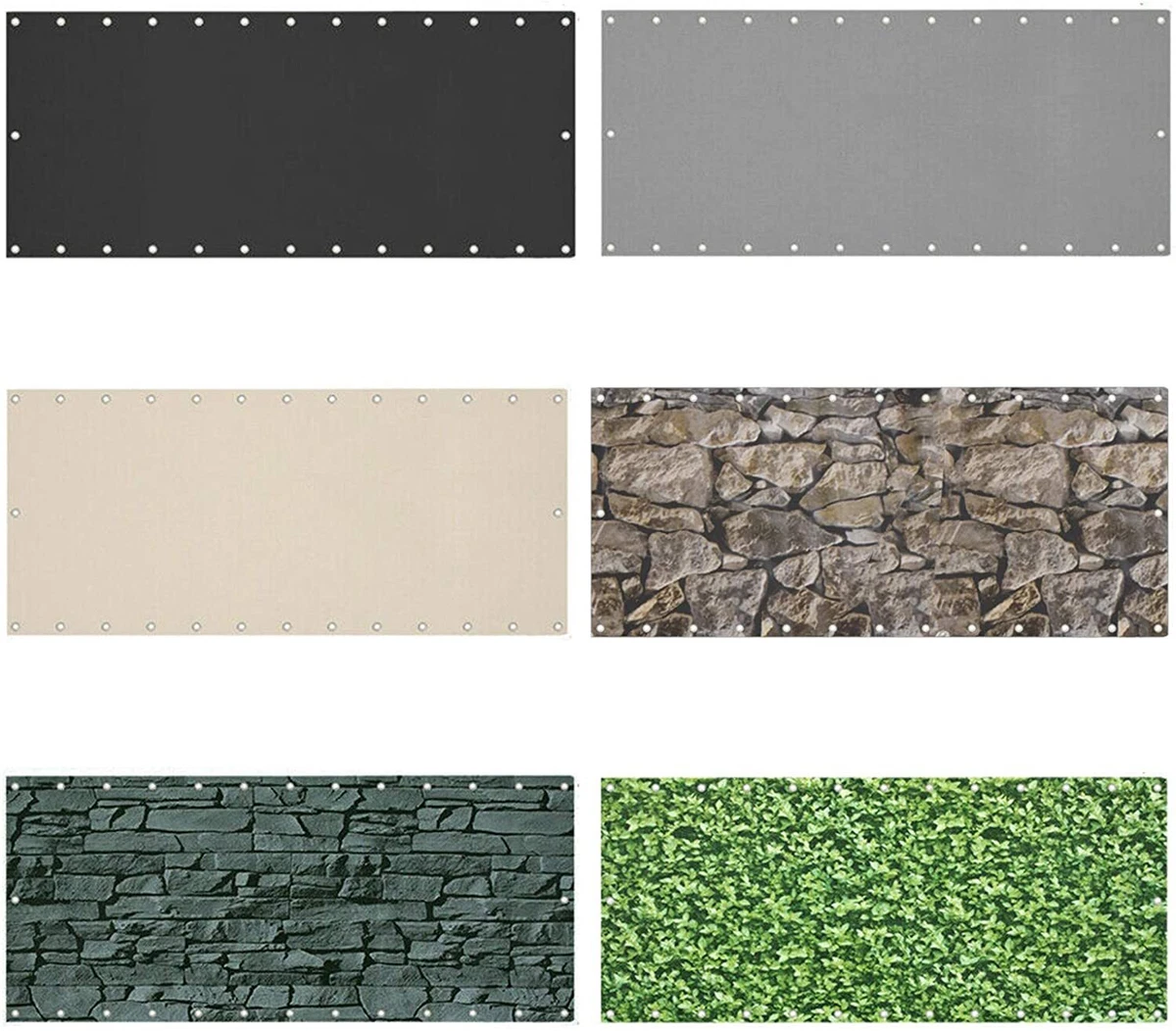Balkon Sichtschutz 90x950 Cm – Hellgrau, Mit Ösen & Kordel Zum Befestigen