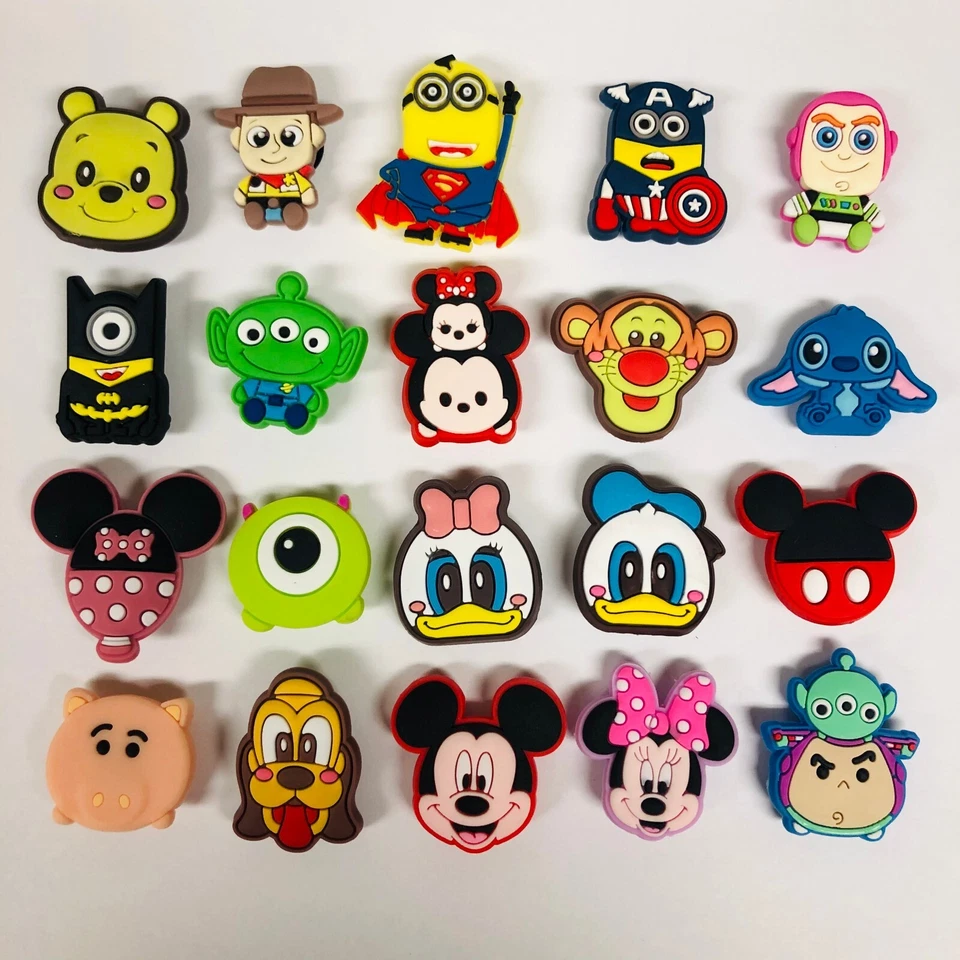 20 Dijes de Zapatos de Dibujos Animados Lindos Personajes Se Adapta a Zapatos Pulsera Accesorios Colorido Foto 1 de 1