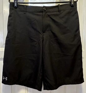 Under Armour Shorts Boys Sz YXL Black Loose Golf Chino 1251669 EUC Dress Church - Picture 1 of 4