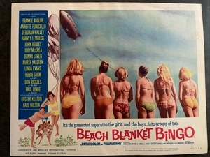 BEACH BLANKET BINGO 1965 Original Vintage Lobby Card with Frankie Avalon - Picture 1 of 10