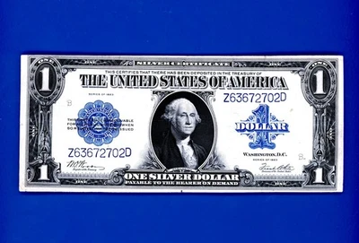 1923 $1 Silver Certificate HORSE BLANKET CRISP LARGE SZ NOTE - Image 1 of 2