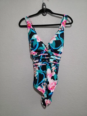 La Blanca Women's Multi-Strap Cross Back One Piece Swimsuit Black Size 16 - Image 1 of 4