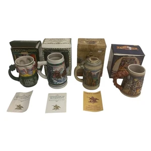 VINTAGE BUDWEISER Beer Steins w/Boxes & COAs - 1990s - Collectibles - Lot Of 4 - Picture 1 of 15