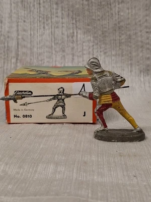 Caballero Composición Elastolin con Lanza No. 0810 Soldado de juguete alemán con caja A Foto 1 de 4