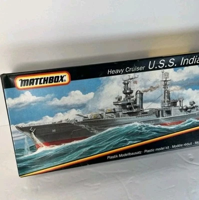 Vintage Matchbox Heavy Cruiser U.S.S. Indianapolis 1/700 Scale Model Ship Kit OB - Image 1 of 4